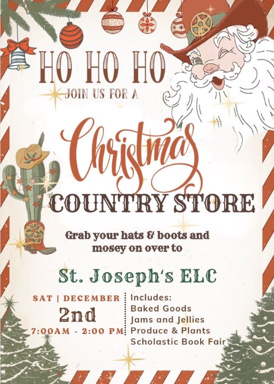Christmas Country Store Fundraiser Flyer